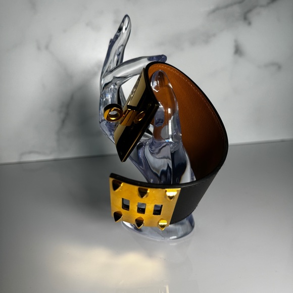 Hermès Extreme Kelly Dog Black & Gold Bracelet Size S - Picture 8 of 16